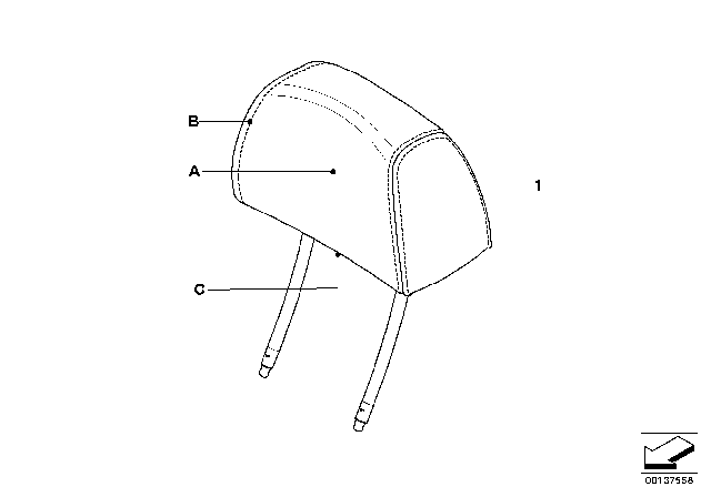 2004 BMW 545i Individual Headrest Diagram 3