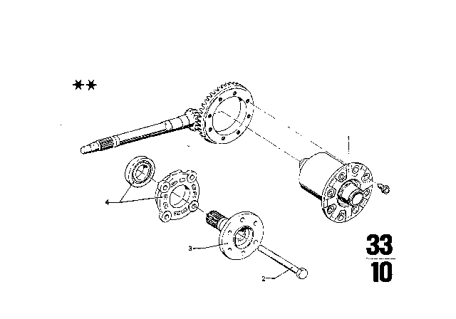 1970 BMW 1602 Differential - Limited Slip Differential Unit Diagram 1