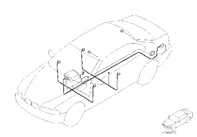 2001 BMW 330i Loud Speaker Cable Harness Harman Kardon Diagram for 61116917186