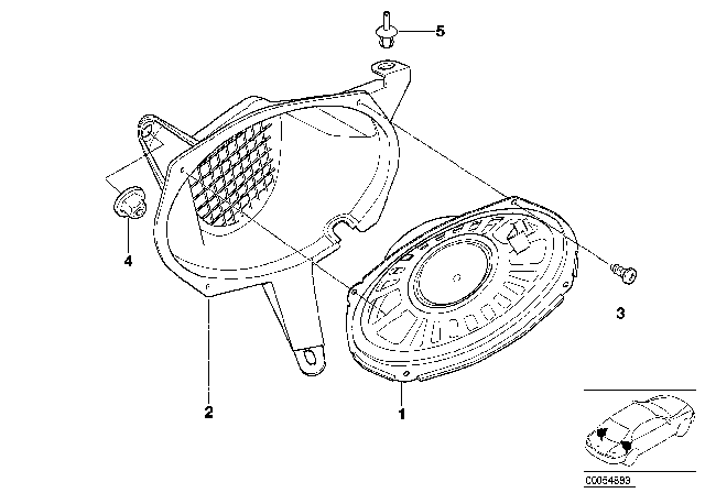 2003 BMW 325xi Harman Kardon System, Rear Diagram