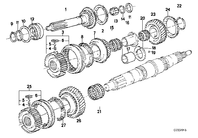1985 BMW 318i Roller Bearing Diagram for 23121224375