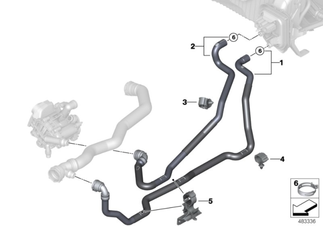 2019 BMW X3 Cooling Water Hoses Diagram