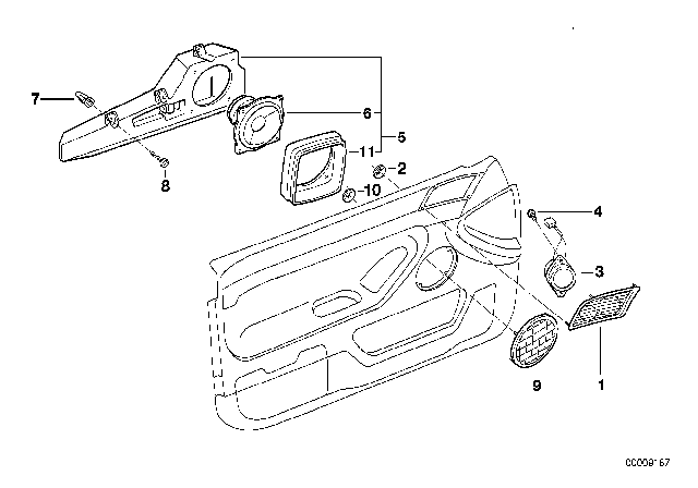 2000 BMW 740i Single Parts For Top-HIFI System Diagram 1