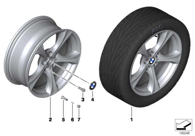 2014 BMW Z4 BMW LA Wheel, Star Spoke Diagram 1
