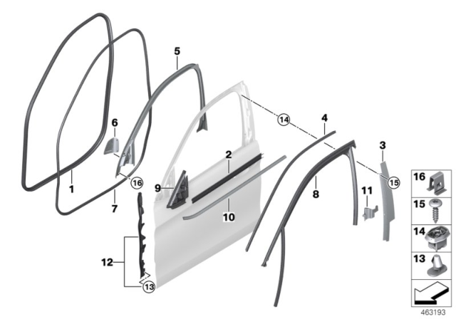 2019 BMW X6 Trims And Seals, Door Diagram 1