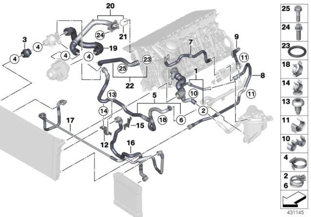 2011 BMW 740Li Gasket Diagram for 11537545302