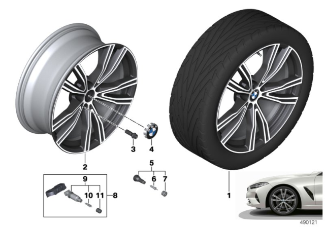 2020 BMW 840i Disk Wheel, Light Alloy, In Diagram for 36118072027