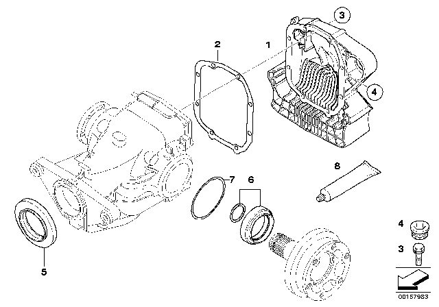 2009 BMW M6 Final Drive, Gasket Set Diagram