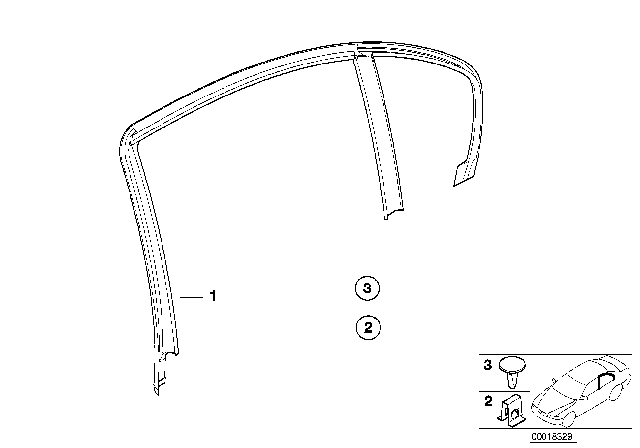 1999 BMW 323i Cover, Window Frame, Left Diagram for 51348212523