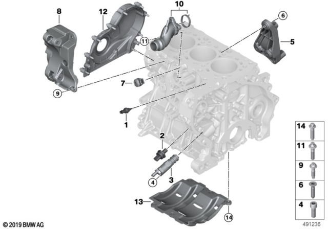 2019 BMW i8 Coolant Fitting Diagram for 11118603190