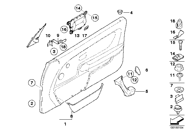 1998 BMW 318ti Front Right Door Handle Diagram for 51418190326