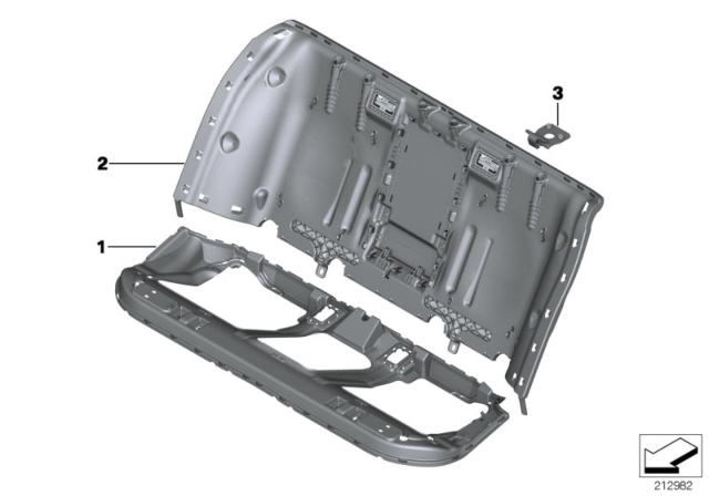 2011 BMW 550i Seat, Rear, Seat Frame Diagram 1