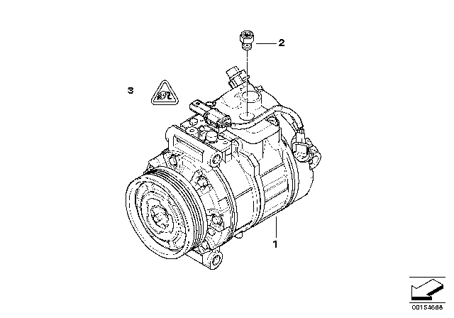 2011 BMW 335d Rp Air Conditioning Compressor Diagram 1