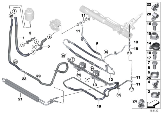 2011 BMW M3 Power Steering Loop Diagram for 17117522119