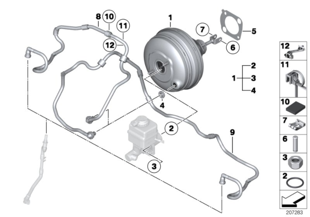 2013 BMW 535i GT xDrive Power Brake Unit Depression Diagram