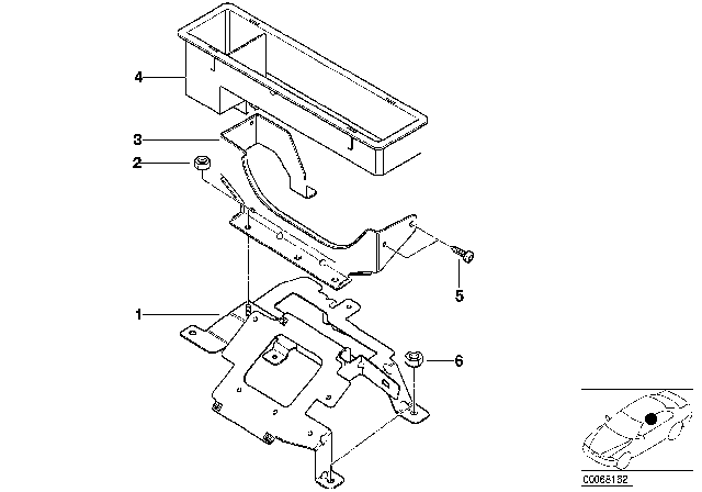 2000 BMW Z8 CD Changer Mounting Parts Diagram