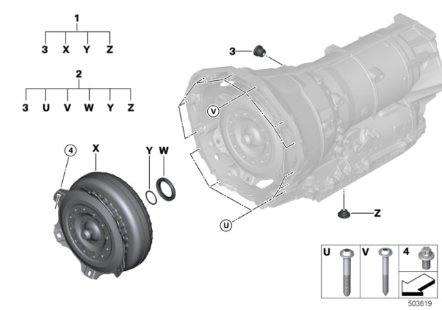 2017 BMW M760i xDrive Torque Converter / Seal Elements (GA8HP95Z) Diagram