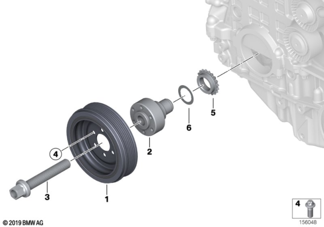 2007 BMW 328i Belt Drive-Vibration Damper Diagram