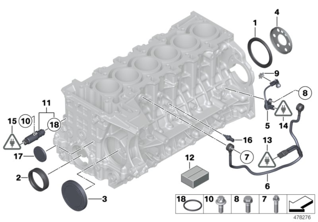 2016 BMW 435i xDrive Engine Block & Mounting Parts Diagram 2