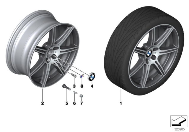 2014 BMW M5 BMW LA Wheel, M Double Spoke Diagram 5