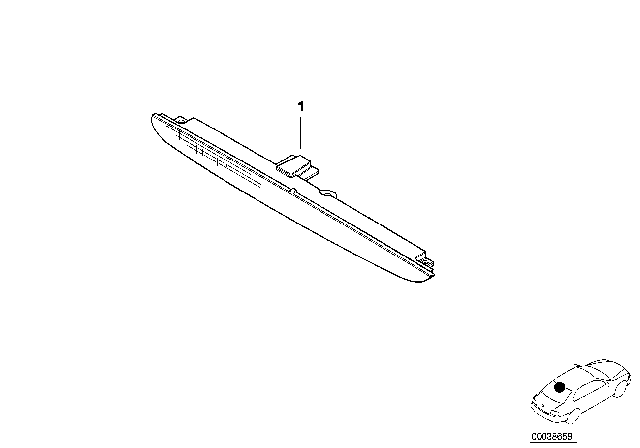 1999 BMW Z3 Third Stoplamp White Diagram for 63258385986