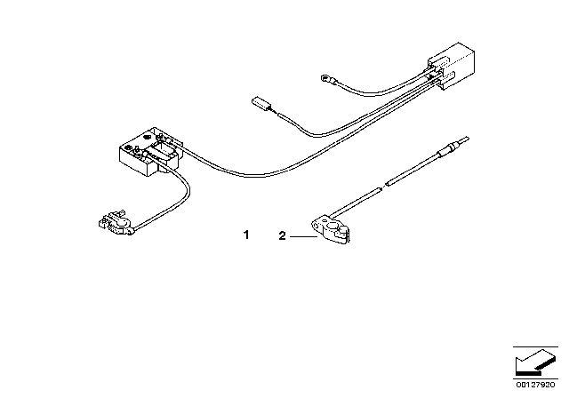 2001 BMW 325i Battery Cable 2Nd Battery Diagram for 61128386637