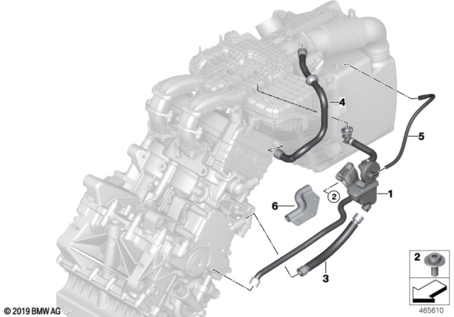 2020 BMW i3s Oil Return Line Diagram for 11158545789