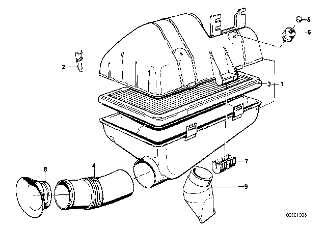 1984 BMW 325e Intake Silencer / Filter Cartridge Diagram 1