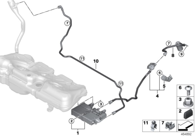2020 BMW 228i xDrive Gran Coupe BREATHER LINE Diagram for 16117487446