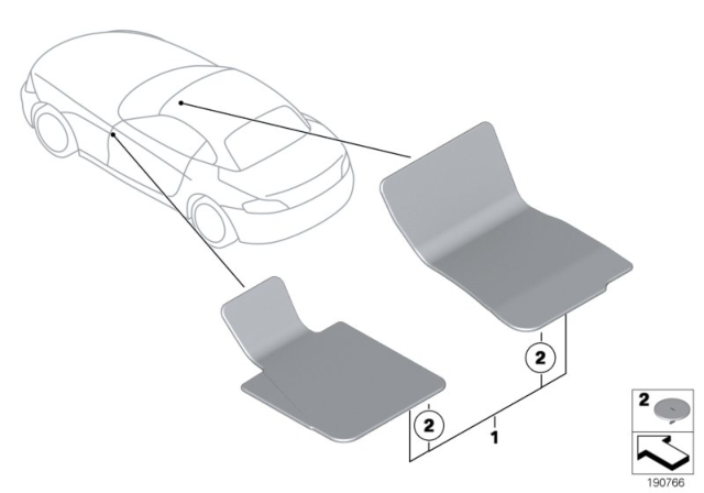2013 BMW Z4 Floor Mats Velours Diagram