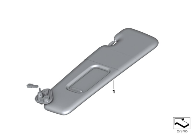 2016 BMW M6 Individual Sun Visor Diagram