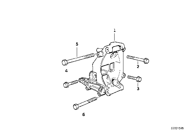 1998 BMW 318is Supporting Bracket Diagram for 12311247646