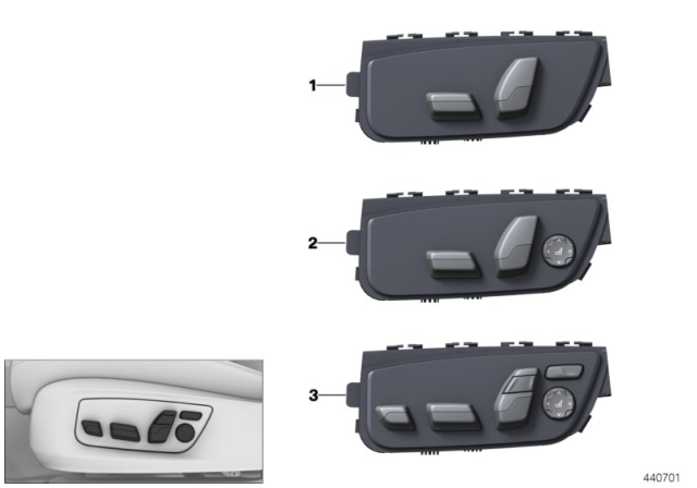 2017 BMW 750i xDrive Seat Adjustment Switch Diagram 1