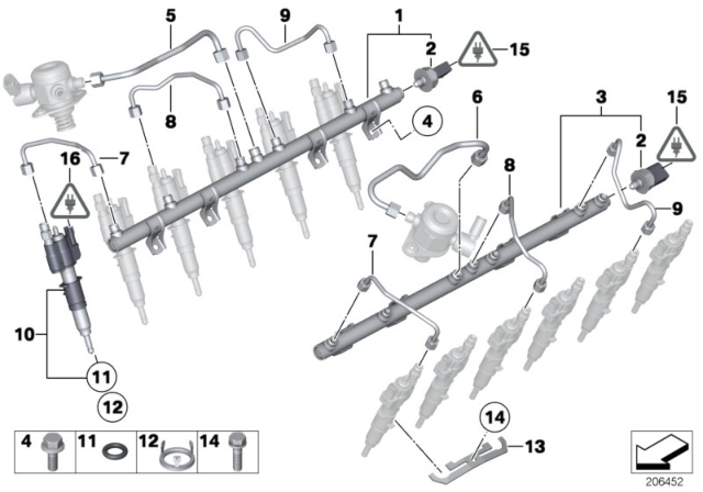 2010 BMW 760Li High Pressure Pipe Diagram for 13537584369