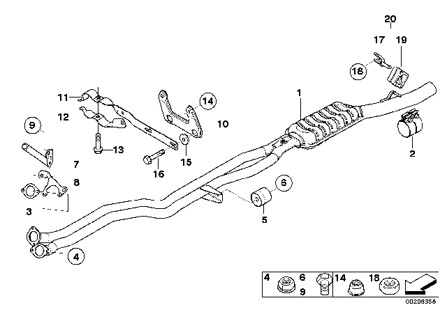 2004 BMW 530i Vibration Absorber Diagram for 18307526622