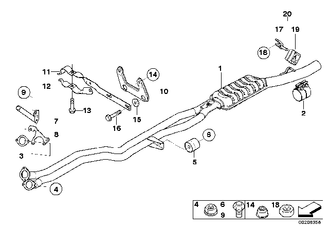 2004 BMW 525i Front Silencer Diagram