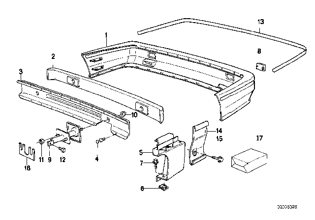 1988 BMW M3 Guide Left Diagram for 51121967365