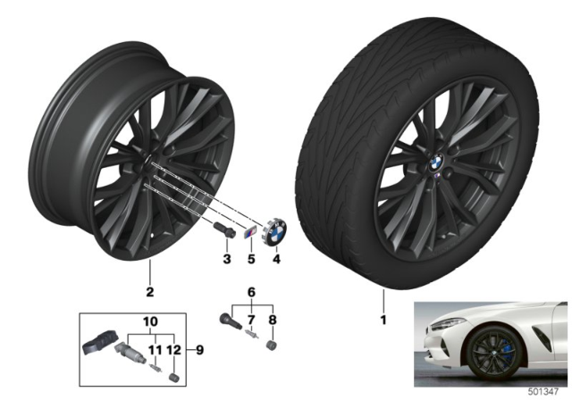 2018 BMW 530e BMW LA Wheel, M Double Spoke Diagram