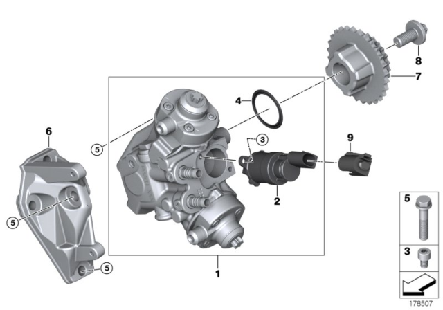 2018 BMW 540d xDrive EXCHANGE HIGH-PRESSURE PUMP Diagram for 13518597649