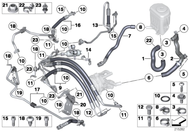 2013 BMW 550i Bracket, Expansion Hose Diagram for 32416793656