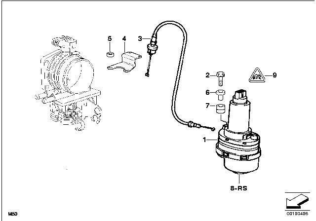 1997 BMW 528i Bowden Cable Diagram for 35411163018