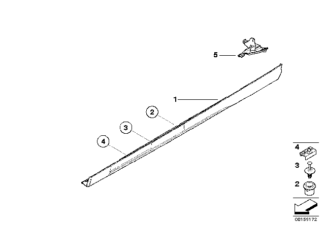 2005 BMW 325i Cover Door Sill / Wheel Arch Diagram