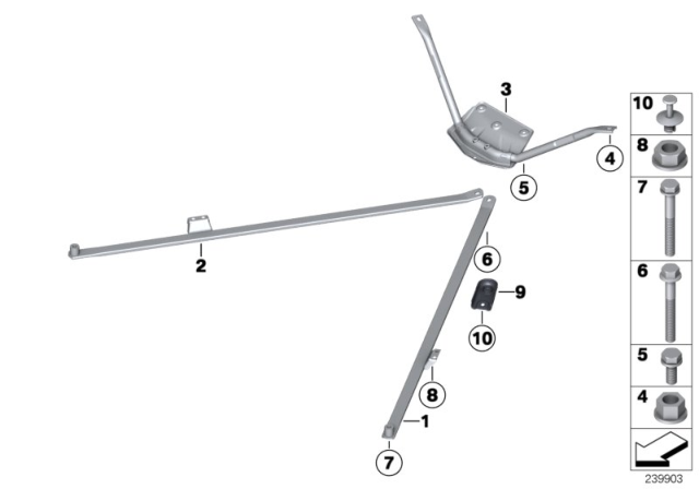 2013 BMW 640i Brace For Body Rear End Diagram