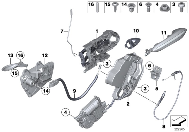 2014 BMW 535i Right Operating Rod Diagram for 51227175718