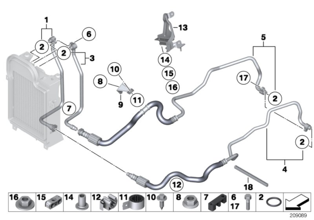 2011 BMW X6 Holder, Cooling Components Diagram for 17227593911