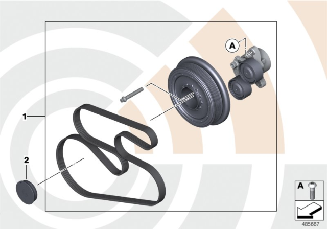 2015 BMW 535d Repair Kit, Belt Drives, Value Line Diagram