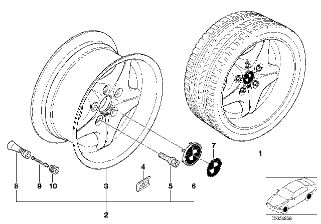 1999 BMW Z3 M M Roadster-Styling Diagram