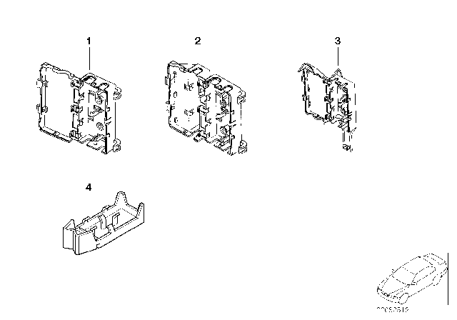 2001 BMW 525i Plug-In Connection Bracket Diagram 1