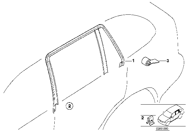 2000 BMW 323i Trims And Seals, Door Diagram