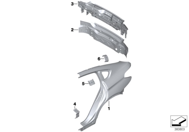2017 BMW X4 Side Panel / Tail Trim Diagram